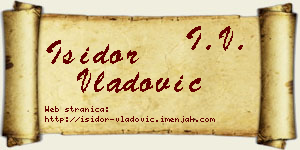 Isidor Vladović vizit kartica